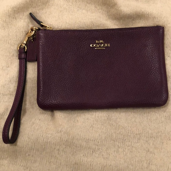 Coach Handbags - COACH Wristlet Bag Plum New